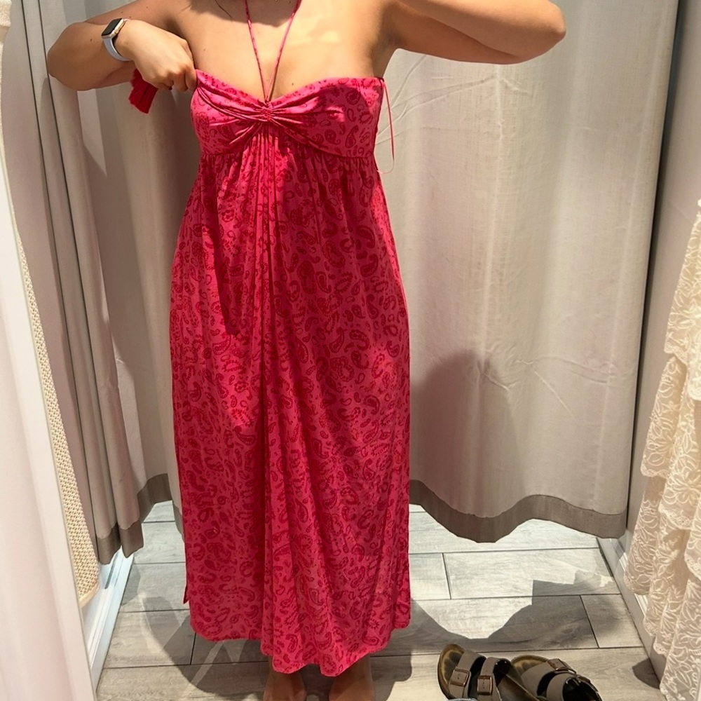 Pink Strapless Maxi Dress
